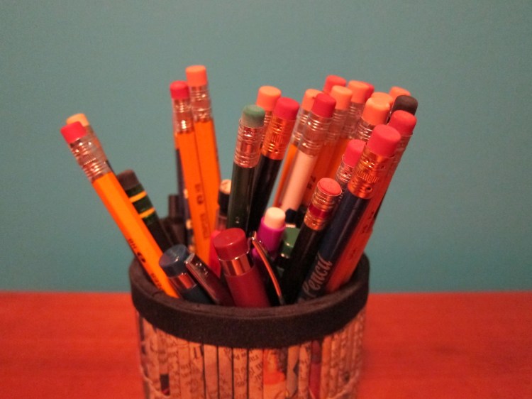 Pens and pencils in cup (Photo credit: Paul Blom)